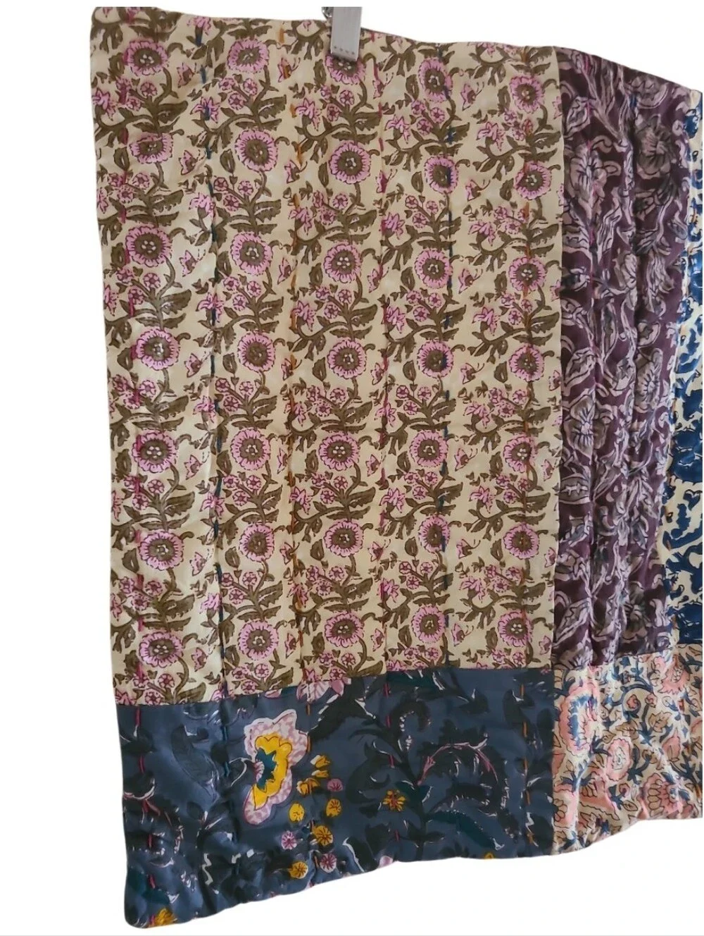 Natural Life Patchwork Floral Paisley Pillow Cover 20 X 26